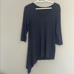 Blue Asymmetrical Hem Top